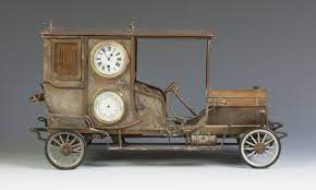 Rare French Automaton Car Clock By Guilmet Sold 48 300 Car Clock Clock Antique Clocks
