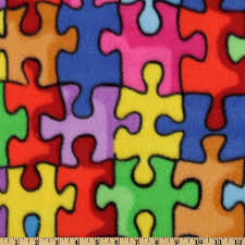 Perfect fabric for autism support. Puzzle Fabric