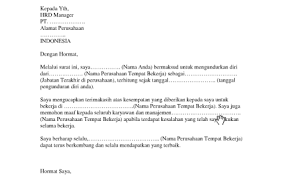 Surat pengunduran diri atau surat resign bertujuan untuk memberitahu atasan bahwa kamu ingin berhenti bekerja di situ secara resmi. Surat Pengunduran Diri Guru Word