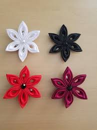 Kanzashi Hair Clip Red Black White Maroon Burgundy Etsy Christmas Hair Accessories Japanese Hairstyle Kanzashi
