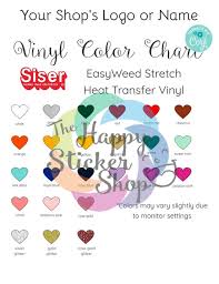 Siser Easyweed Stretch Color Chart Editable On Corjl Digital Download Vinyl Color Chart Vinyl Lettering Color Chart