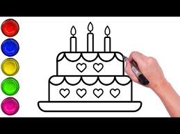 Apr 08, 2020 · spoon the cake mixture into the lined cake tin and level out, using the back of a spoon. Easy Drawing For Kids How To Draw And Paint Cake With Balloons Step