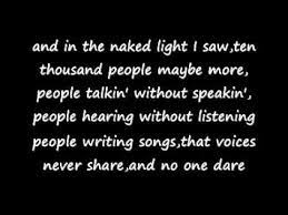 Key factors about hello darkness my old friend song lyrics. The Sound Of Silence Lyrics Youtube