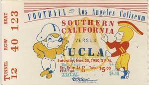 1950 Ncaaf Usc Ucla Ticket Stub Ticketstubcollection Com Usc Ucla Usc Trojans Gifts Ucla