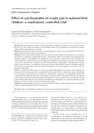 There are a host of factors that can contribute to a decrease or 5. Pdf Effect Of Cyproheptadine On Weight Gain In Malnourished Children A Randomized Controlled Trial