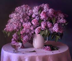 Still Life With A Bouquet Of Lilacs Beautiful Flower Arrangements Beautiful Flowers Lilac Bouquet