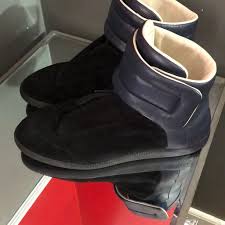Mm6 leather platform sandals shoes made in italy tan. Sale Maison Margiela 100 Authentic Future Shoe Black Suede Blue Leather Leather