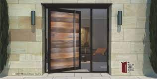 Both methods of construction combine the wood, metal & glass in a unique way. Walnut Front Door With Sidelight Modern Steel Doors