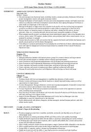 Content Producer Resume Samples Velvet Jobs