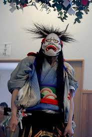 黒塚 石見神楽美川西神楽保存会 上内田大元神社奉納 ４月１３日 仮面 アート 黒塚 神社