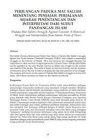 Latar belakang mat salleh datu mat salleh, lebih dikenali dengan mudah sebagai mat salleh, merupakan pejuang sabah yang terkenal dalam penentangan yang hebat terhadap penjajahan british di sabah. Perjuangan Paduka Mat Salleh Menentang Penjajah Perjalanan Sejarah Penentangan Dan Interpretasi Dari Sudut Pandangan Islam Borneo Research Journal