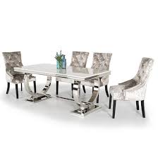Cheap dining tables, buy quality furniture directly from china suppliers:u best wooden base modern design sales faux marble dining table,home luxury interior architecture design dining. Kesley Dining Table In White Marble Top And 6 Acton Mink Chairs Dining Table Marble Marble Tables Design Dining Table