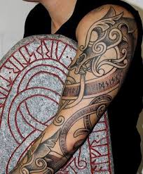 This beautiful and highly illustrated traditional viking tattoo shows a viking ship sailing in the sea with viking warriors ready for an imminent battle. Nordic Traditional Viking Head Tattoos Novocom Top