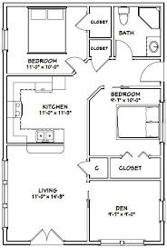 24x36 House 24x36h2 864 Sq Ft I Would Get Rid Of The Second Bedroom Remove Walls And M Tiny House Floor Plans Bedroom Floor Plans Small House Plans