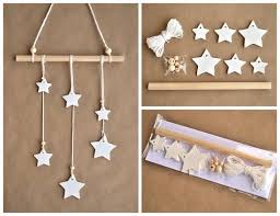 Diy Kit Wall Hanging Stars White Clay Stars Diy Wall Wall Hanging Diy Diy Clay Crafts Easy Christmas Diy
