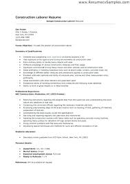 Sample Of A Construction Worker Resume Laborers Resume Construction ...