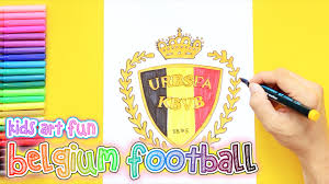 How To Draw And Color Belgium National Football Team Logo Belgium National Football Team Football Team Logos National Football Teams