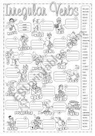 Irregular Verbs Pictionary 2 Worksheet Irregular Verbs Verb Verbs Activities