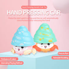 Hand Pressing Car Toy Hermit Crab Snail Lighting Music Profusion Colors Inertial Return Toy For Kids Baby Wind Up Toys Aliexpress