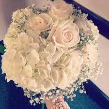 Hydrangea Rose Baby S Breath Bouquet Wedding Pinterest Babys Breath Bouquet Wedding Wedding Bouquets Babys Breath Bouquet