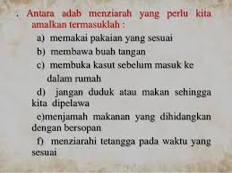 Berniat menziarahi orang sakit sebagai mengikut sunnah rasulullah saw. Adab Berziarah