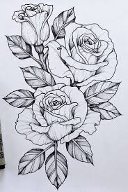 Une Superbe Belle Rose A Colorier Ou Tatouer Dessin Rose Dessin Fleur Dessin