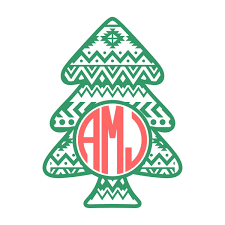 Download Christmas Tree Monogram Svg Cuttable Frames