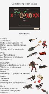 This is not a game. This Is A Dedicated Guide To Killing Bots In Tf2 For The New Players If You Don T Have These Items You Can Go To The Store Click On A Item That You
