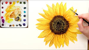 How to draw super sunflower flower sketch drawing , learn. How To Paint A Realistic Sunflower In Watercolour With Anna Mason Youtube