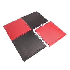 Tiles are 12 x 12. Cap High Density Reversible 4 Piece 13 7 Sq Ft Puzzle Exercise Mat Black Red Walmart Com Walmart Com