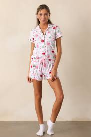Ivory Pajama Shorts- All Pajamas | Red Dress