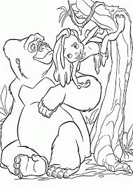 Tarzan Ii Kid And Gorilla Coloring Page Cartoon Coloring Pages Disney Coloring Pages Coloring Pages