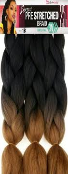 Kids braids w/weave at end. Pre Stretched 3 Bundles Spetra Braid 25 Folded Total 50 Long