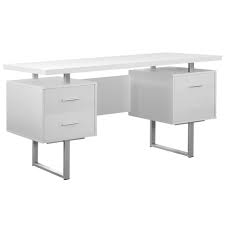 Pairing a wood desktop with metal legs is another popular combination in modern. Monarch Specialties 60 Inch Modern Home Office Computer Desk With Drawers White 878218001429 Ebay