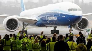 Each engine will provide 99,500lb of thrust. Boeing 777x World S Largest Twin Engine Jet Completes First Flight Bbc News