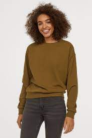 Sweatshirt Khaki Green Ladies H M Us Sweatshirts Sweater Shop Trendy Sweatshirt