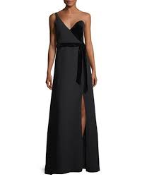 Jill Jill Stuart One Shoulder Wrap Crepe Velvet Evening Gown Velvet Evening Gown Evening Gowns Formal Evening Gowns