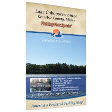 Maine Cobbosseecontee Lake Fishing Hot Spots Map