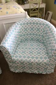 This chair cover has a unique diamond checked jacquard fabric design. Custom Slipcovers By Shelley Pair Of Barrel Chairs Slipcovers For Chairs Barrel Chair Slipcover Barrel Chair