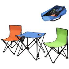 Set of 4 folding chairs: Moko Portable Folding Table Chairs Set With Carrying Bag Lightweight Stable Foldable Table With 2 Stool Set For Fishing Camping Garden Travel Beach Picnic For Kids Buy Online In Qatar At Qatar Desertcart Com