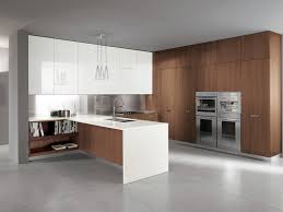 Walnut Kitchen Cabinets And Acrylic Upper Cabinets Italian Kitchen Design Modern Kitchen Furniture Italian Kitchen Cabinets