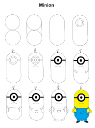 If you can draw simple geometric shapes, letters, and numbers then this tutorial will be simple for you to follow. Minion Step By Step Tutorial Minion Drawing Easy Cartoon Drawings Cute Easy Drawings