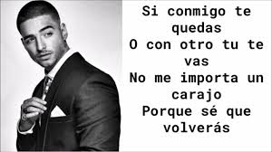 Gm16 15y si con otro pasas el rato. Maluma Felices Los 4 Lyrics Youtube