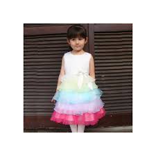 La robe est en taffeta ivoire très clair, bouffante sur le buste, une ceinture avec une fleur et le bas en vague de tissus organza de couleur. Robe Ceremonie Demoiselle D Honneur Fille Partylook