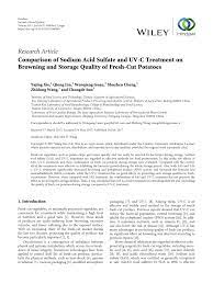 Pdf Comparison Of Sodium Acid Sulfate And Uv C Treatment On Browning And Storage Quality Of Fresh Cut Potatoes