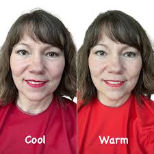 Do the colors you wear make a difference? 🤔 Look at this photo of me in a  cool red vs a warm red. Notice the grey undertones and the ashy look to