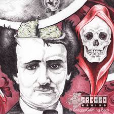 Edgar Allen Poe Playmat by Lisa Pangborn