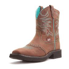 Justin Womens Puma Gypsy Square Toe Cowboy Boots Brown