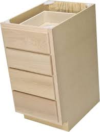 Quality One Woodwork Db15 15 In Unfinished Oak 4 Drawer Base Cabinet At Sutherlands Unfinished Cabinets Unfinished Kitchen Cabinets Base Cabinets