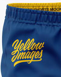 Download Men S Woven Shorts Front Half Side View In Apparel Mockups On Yellow Images Object Mockups